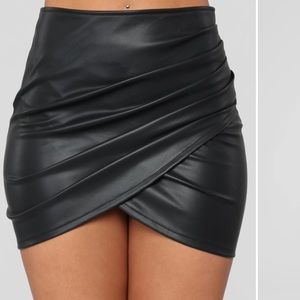 Leather mini skirt